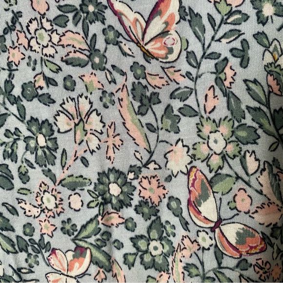 Loft XL floral blue, green peach and white short sleeves and Flowy used like new - Picture 3 of 7